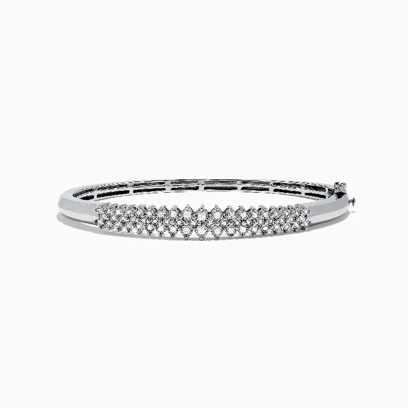 Ladies multi-charm bracelets -925 Sterling Silver Diamond Bangle, 0.50 TCW