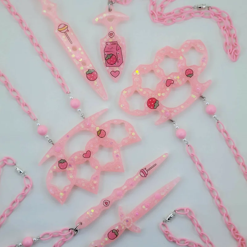 Spring blossom necklaces -Kawaii Defense Squad: Strawberry Necklace