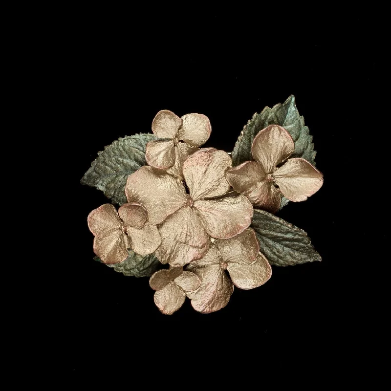 ladies gold brooch dog motifs -Hydrangea Brooch